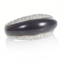 Load image into Gallery viewer, Black Onyx and Diamond Ring in 14k White Gold
