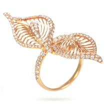 Load image into Gallery viewer, Custom-Made Diamond Fashion Flower Ring in 18k Rose Gold
