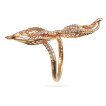 Load image into Gallery viewer, Custom-Made Diamond Fashion Flower Ring in 18k Rose Gold
