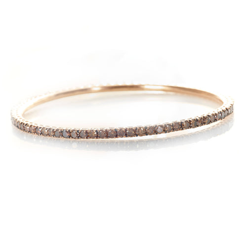 14K Rose Gold Champagne Diamond Bangle Bracelet