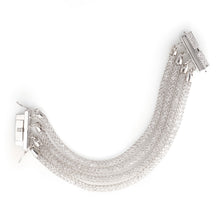 Load image into Gallery viewer, 18K White Gold Multi Strand Mesh Bracelet Loaded with Diamonds
