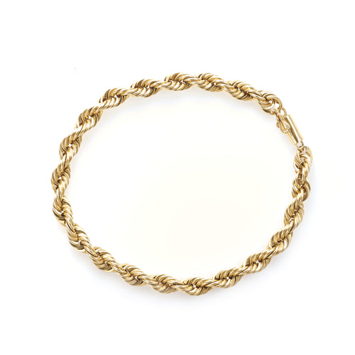 14K Yellow Gold Rope Chain Bracelet