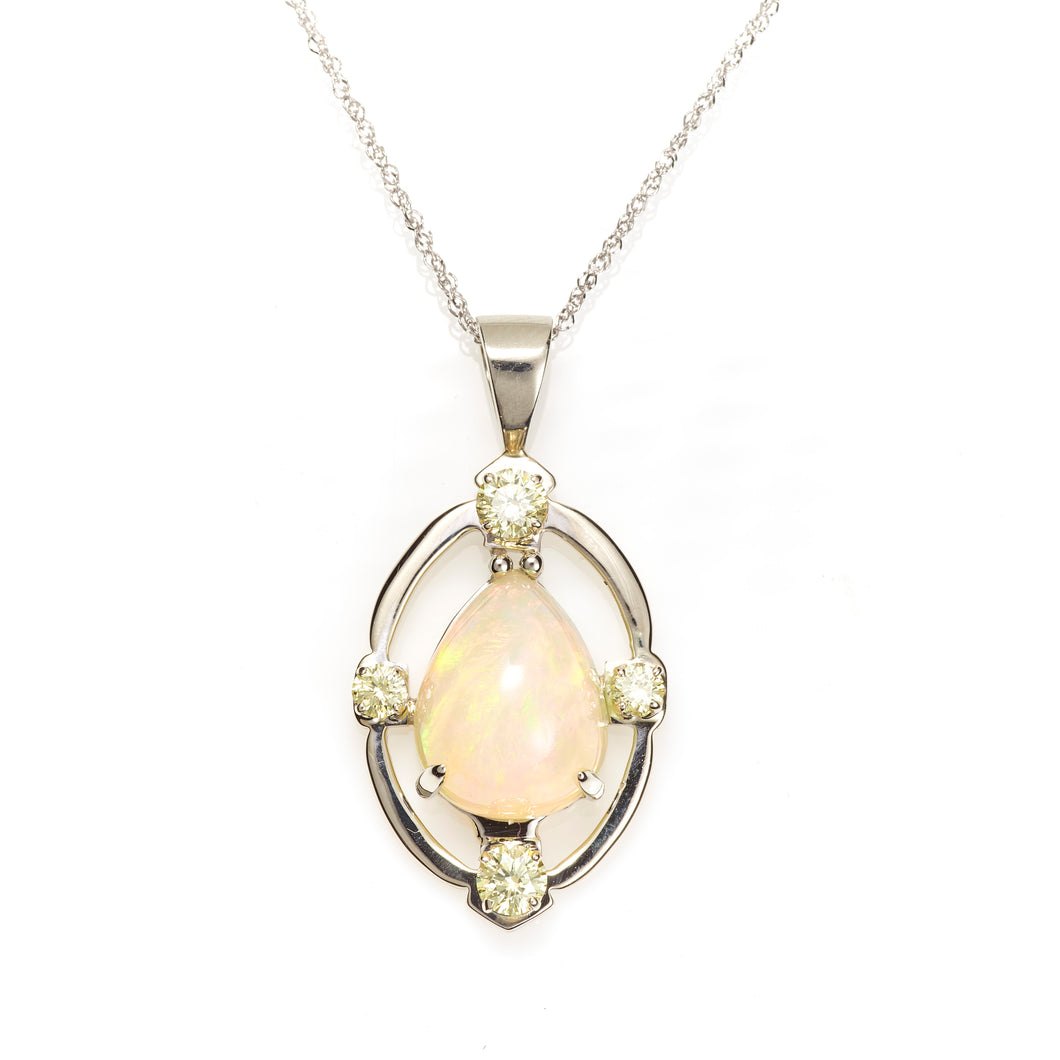 Ethiopian Opal and Diamond Necklace