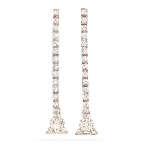 3.96 Carat Diamond Drop Earrings in Platinum