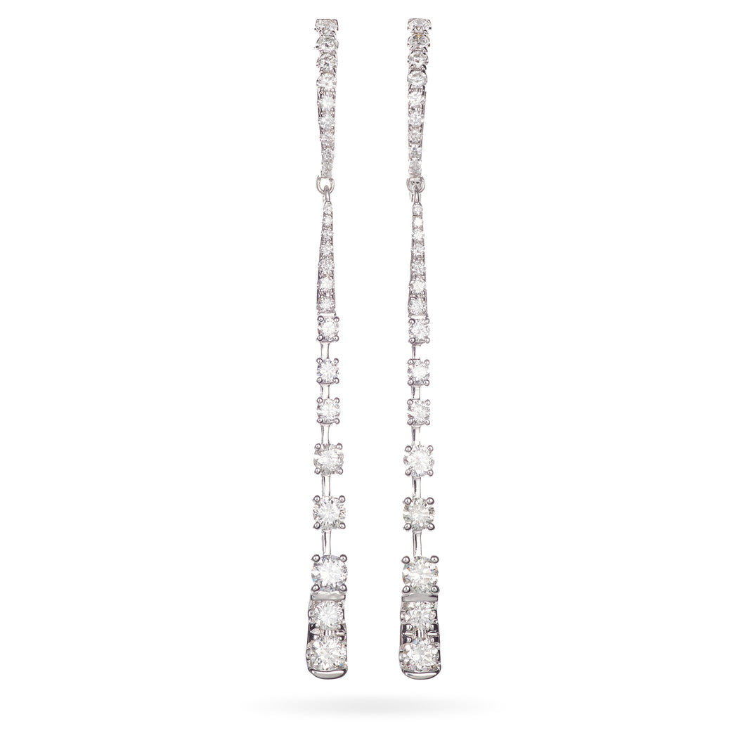 Graduated Diamond Drop Earrings
