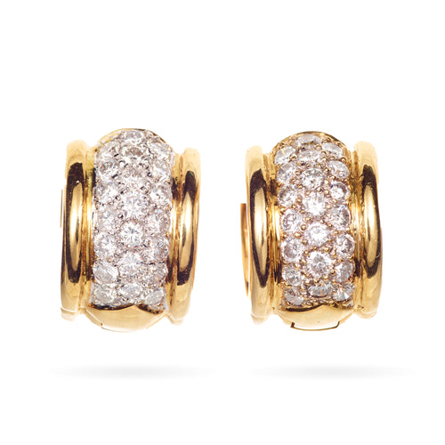 18k Yellow Gold 1.00 Carat Diamond Earrings