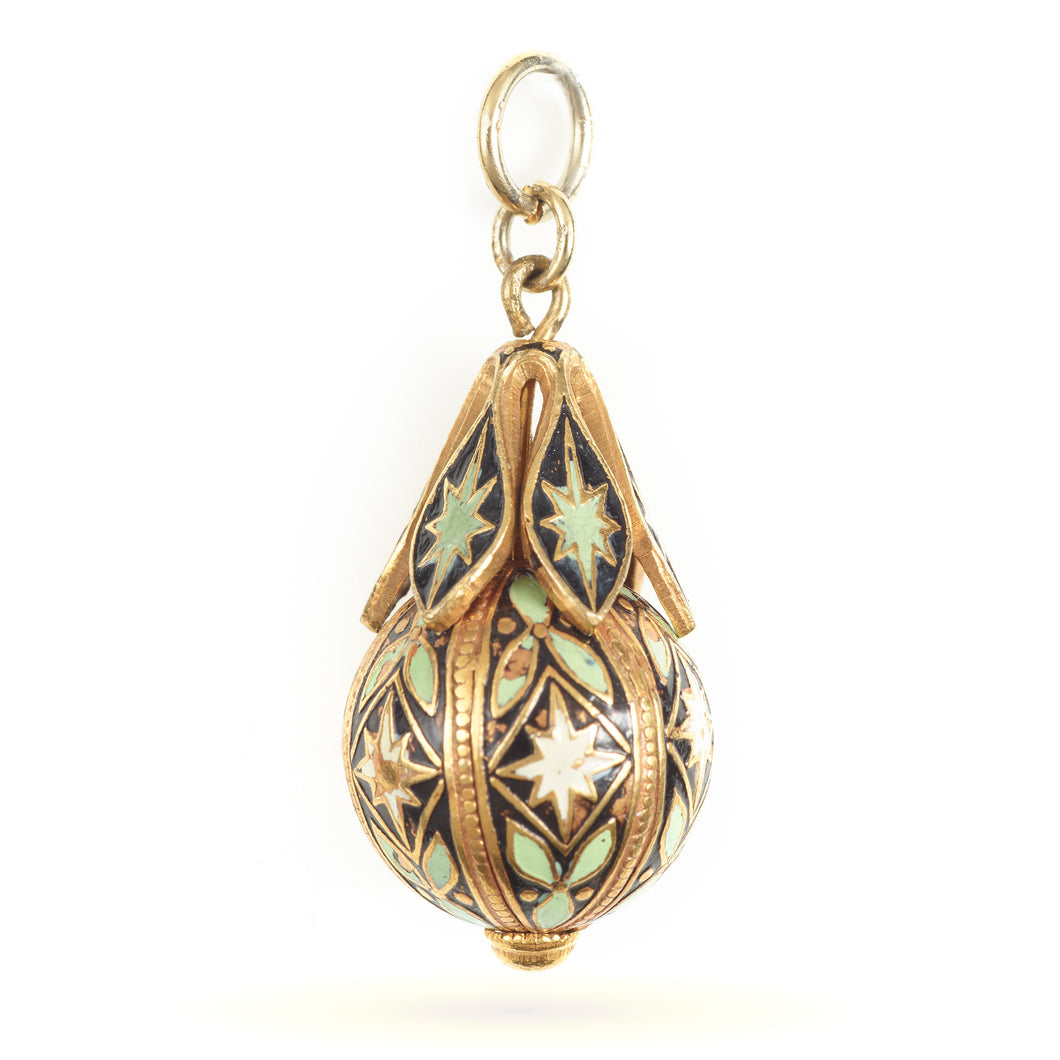 Yellow Gold Enamel Pendant