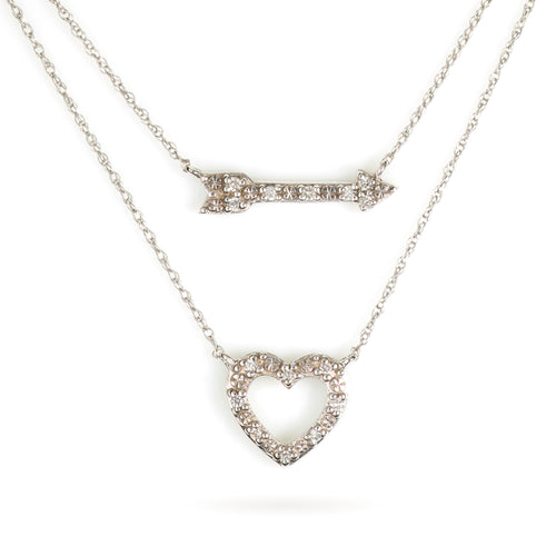 Diamond Necklace in 10k White Gold