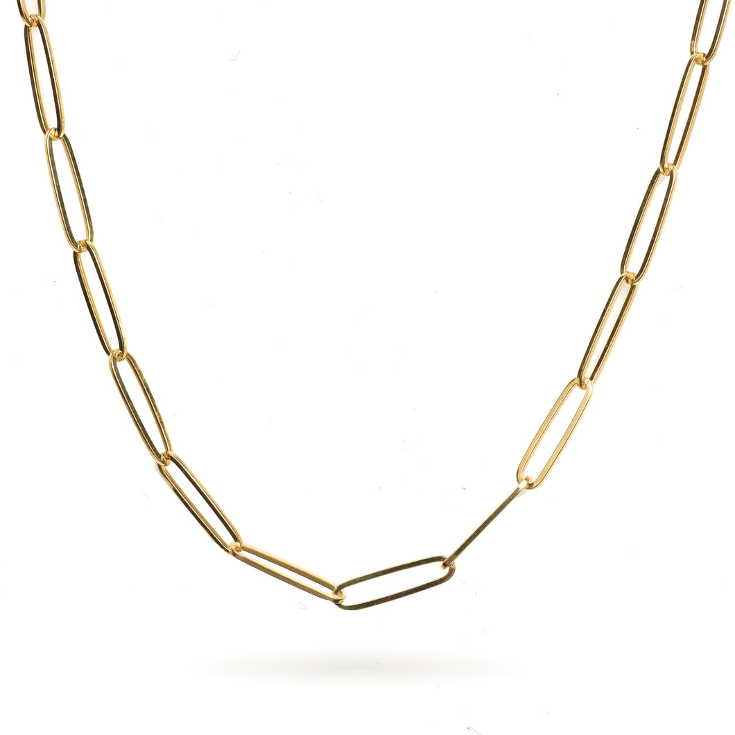 Paperclip Necklace in 14k Yellow Gold 18