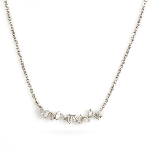 14k White Gold Rhythm Diamond Necklace