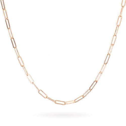 Rose Gold 18-Inch Paperclip Necklace