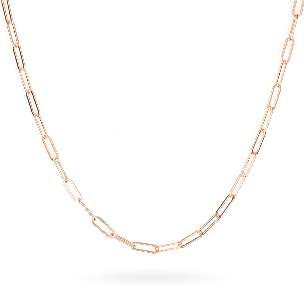 Rose Gold 18-Inch Paperclip Necklace