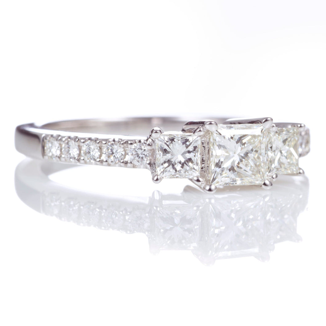 Stone Princess Cut Diamond Engagement Ring