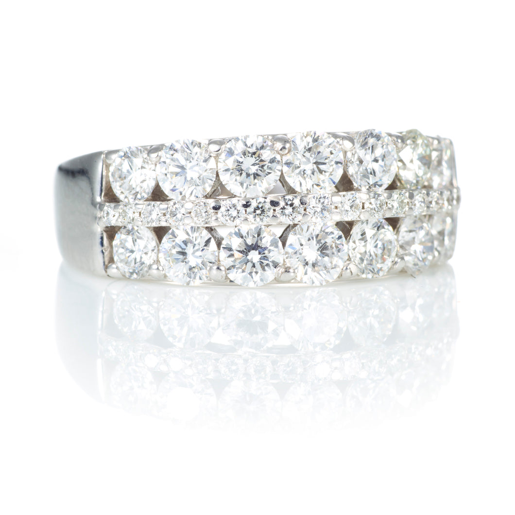 2.0 Carat Round Diamond Band Ring in 14k White Gold