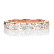 Load image into Gallery viewer, 5-Stone Oval Diamond Band Ring in 14k Rose Gold
