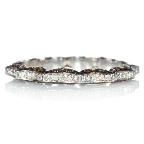 White Diamond Eternity Band with Black Rhodium Detail