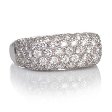 Load image into Gallery viewer, Custom-Made Pave Diamond Band with a Square Top in 18k White Gold
