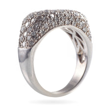 Load image into Gallery viewer, Custom-Made Pave Diamond Band with a Square Top in 18k White Gold

