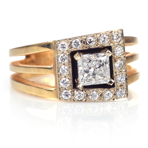 Men's Custom Geometric Diamond Ring