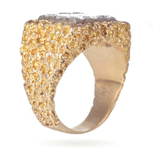 Load image into Gallery viewer, Estate Men&#39;s Squared Diamond Ring in 14k Yellow Gold
