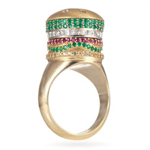 Load image into Gallery viewer, 14k Yellow Gold Custom-Made Men&#39;s Imitation Hamburger Ring
