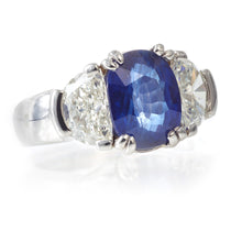Load image into Gallery viewer, Custom-Made Sapphire Diamond Ring in Platinum
