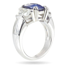 Load image into Gallery viewer, Custom-Made Sapphire Diamond Ring in Platinum

