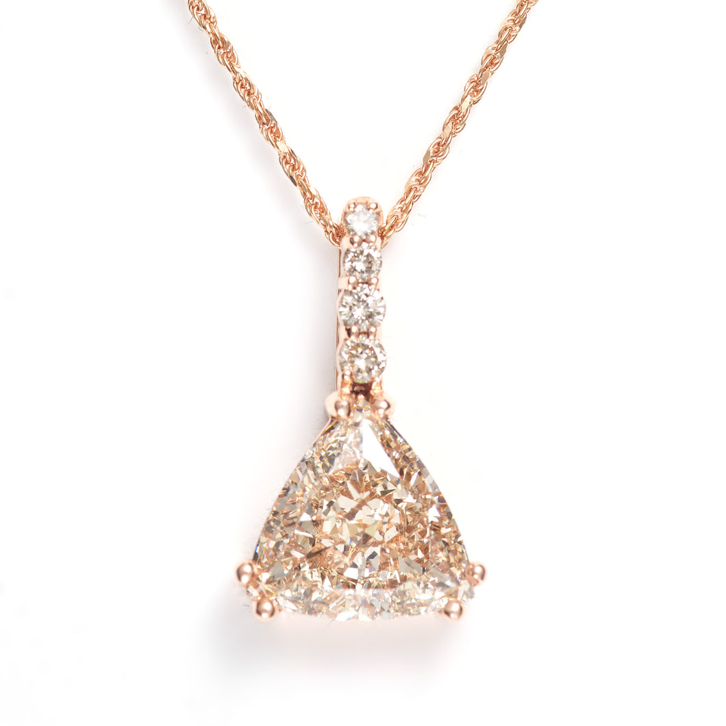 Custom-Made 14k Rose Gold Diamond Pendant (4+ dtw)