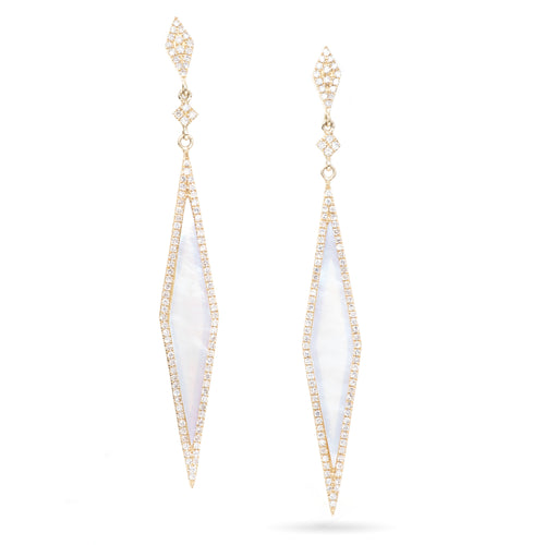 Pearl Earrings with Diamond Melee