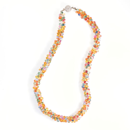 Multi-Colored Sapphire Diamond Necklace
