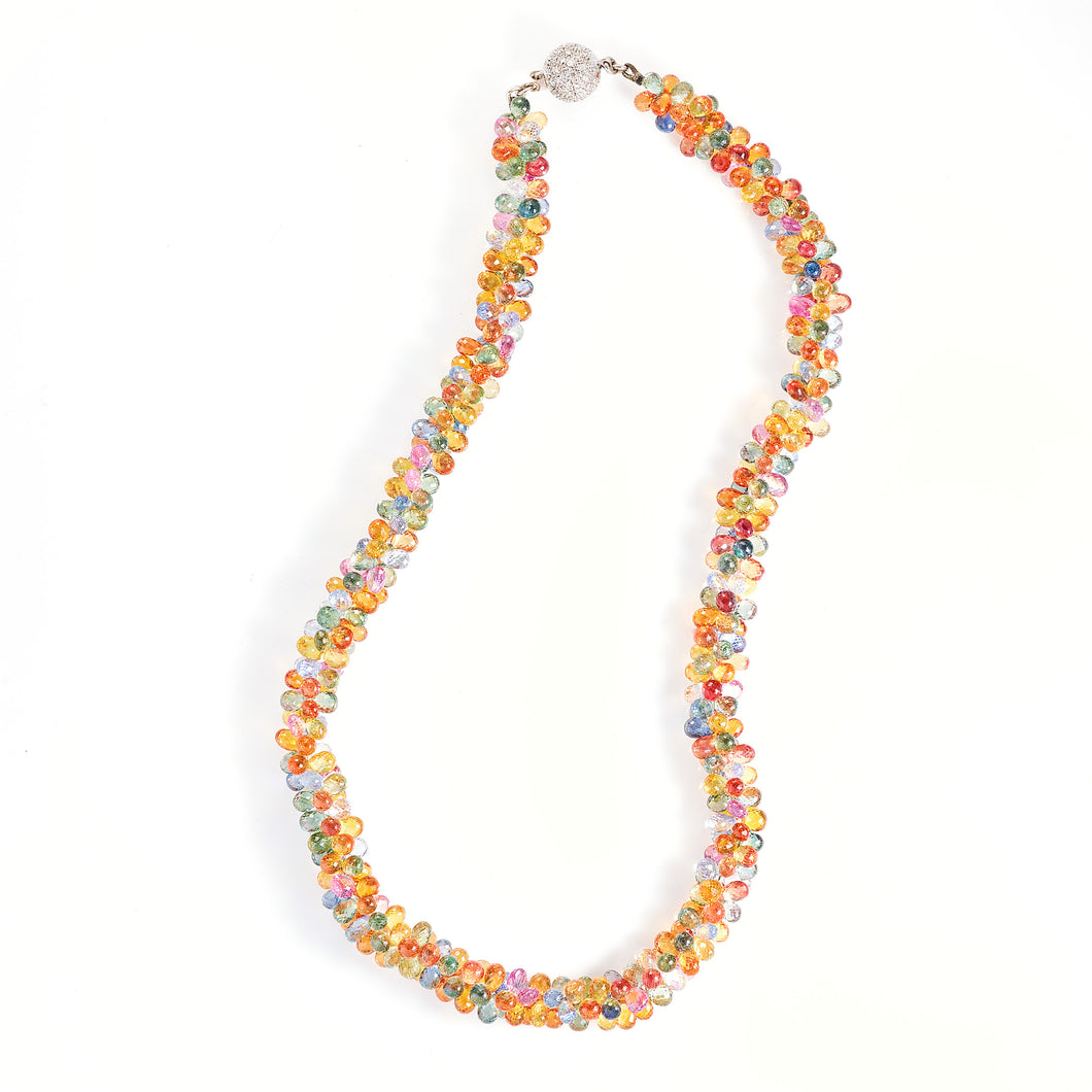 Multi-Colored Sapphire Diamond Necklace