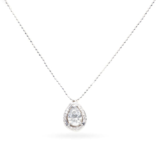 Pear Shaped Diamond Halo Pendant