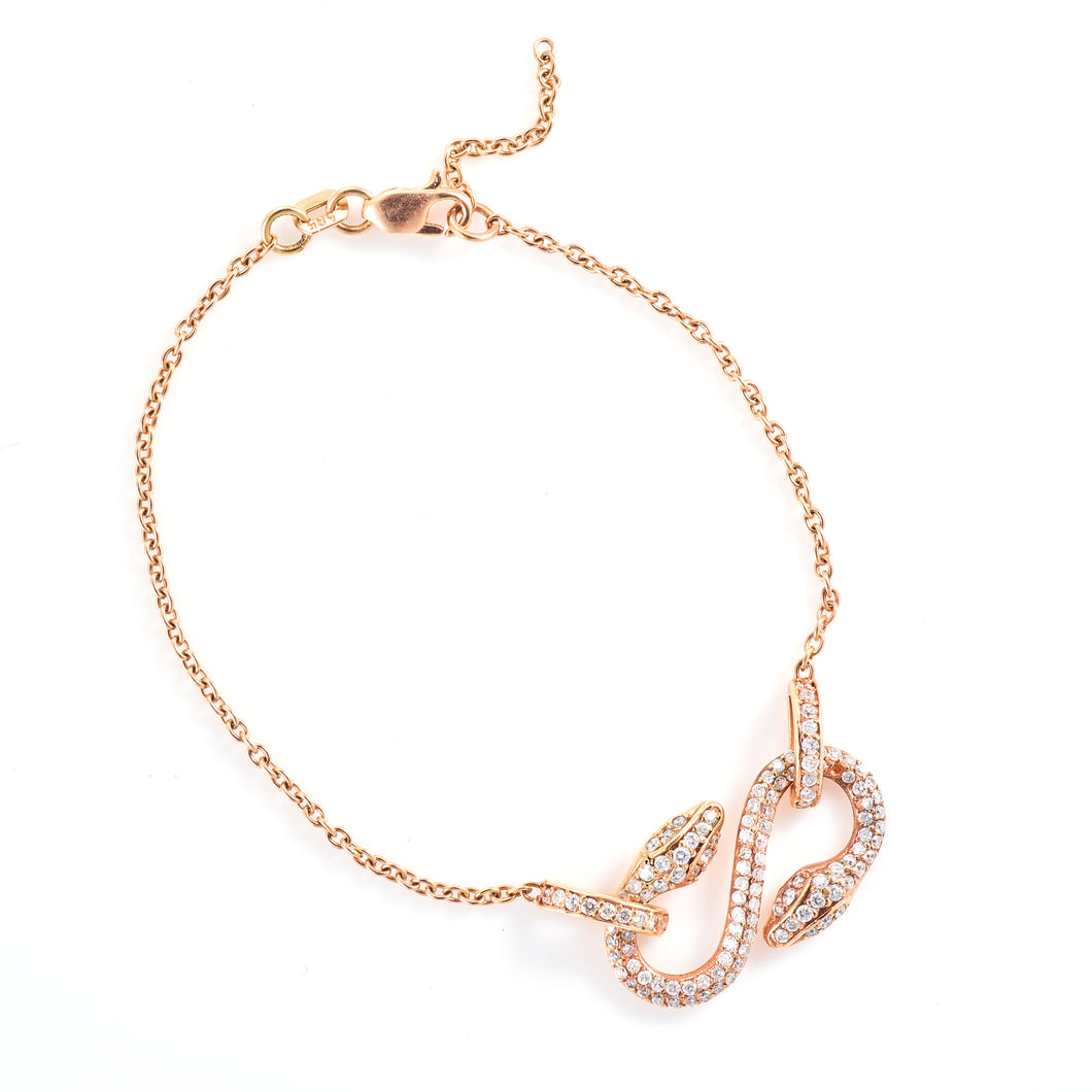 Snake 14k Rose Gold Bracelet (7