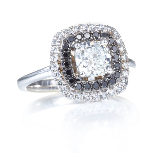 White & Black Diamond Ring