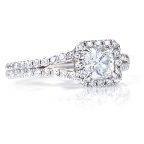 Asscher Cut Diamond Engagement Ring in Platinum