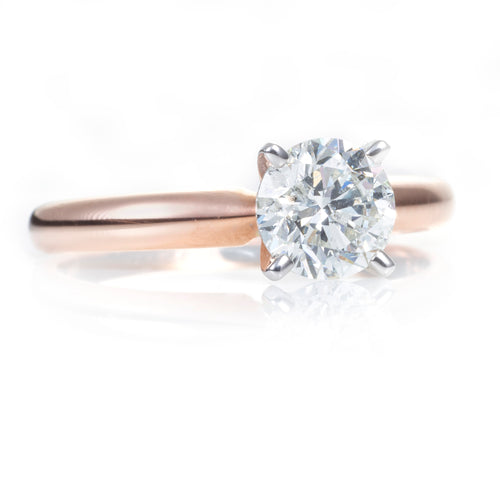 Rose Gold Round-Cut Solitaire Diamond Ring