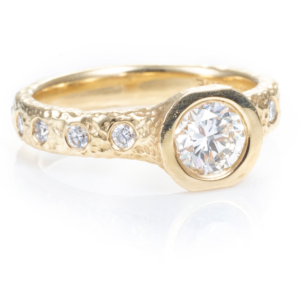 Custom-Made 14k Yellow Gold Diamond Ring