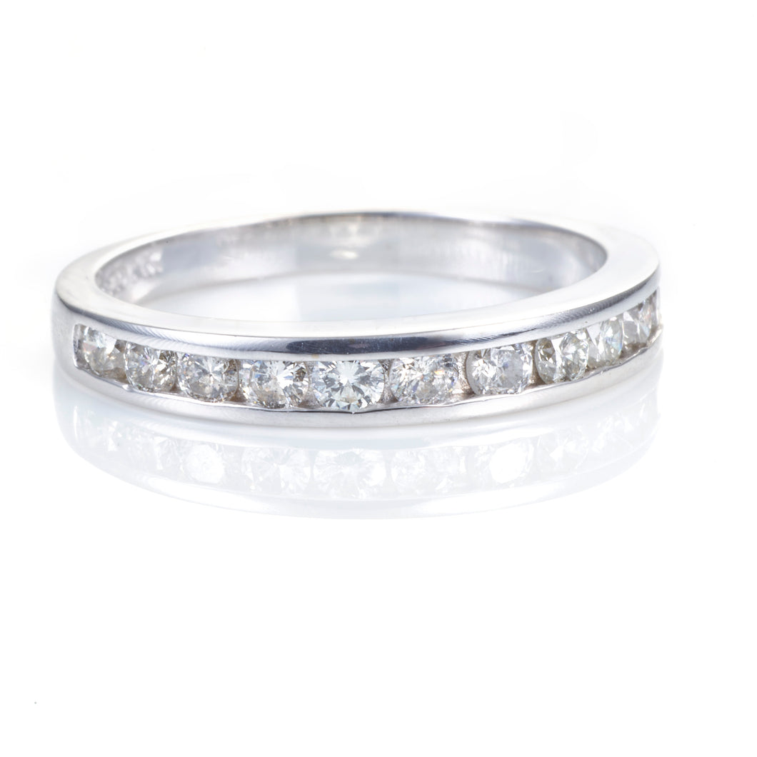 Channel Set Diamond Ring in 14k White Gold