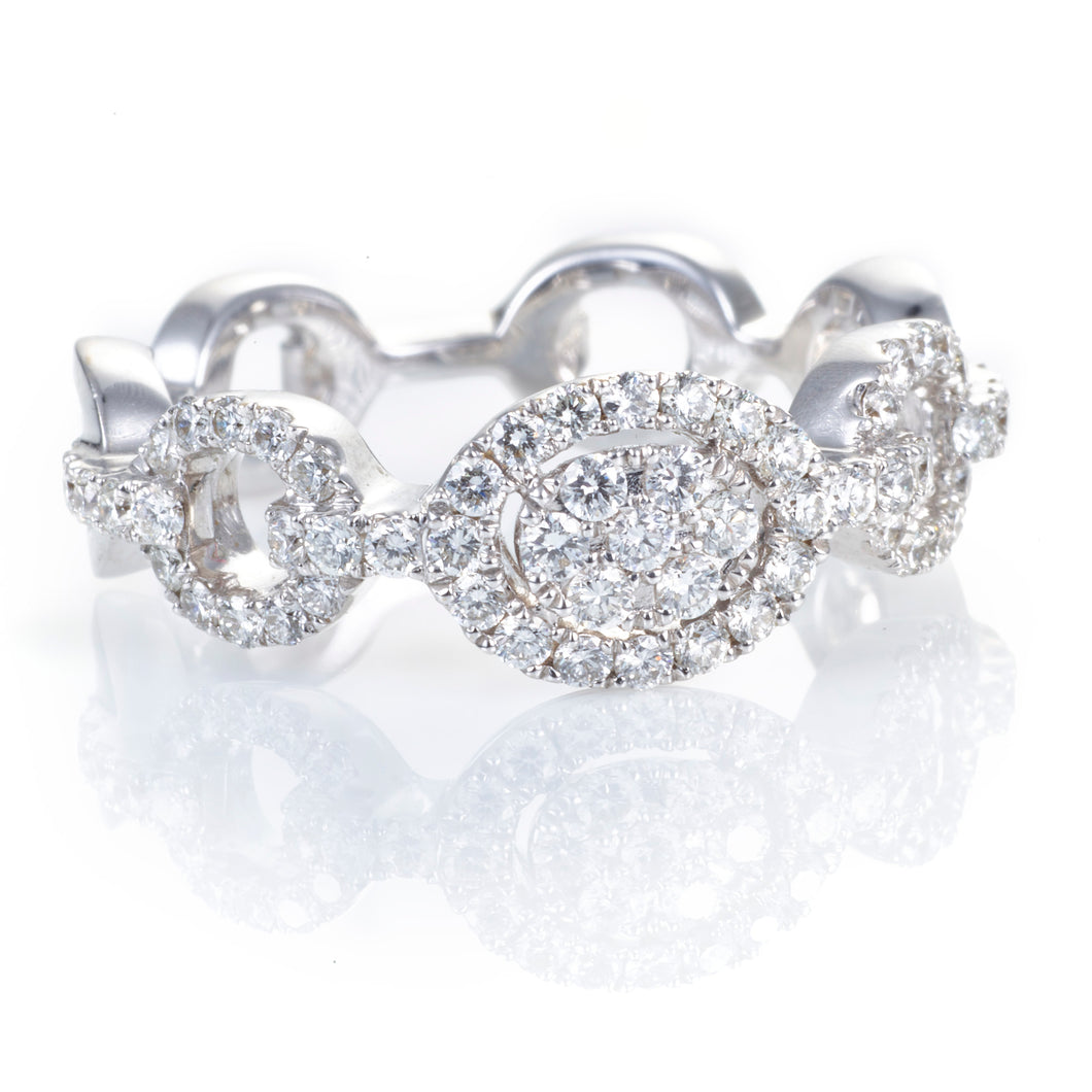 18k White Gold Diamond Round Cut Ring