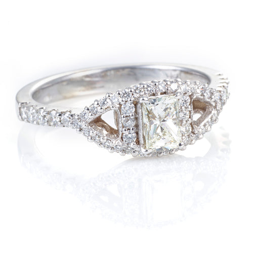 14k White Gold Diamond Ring