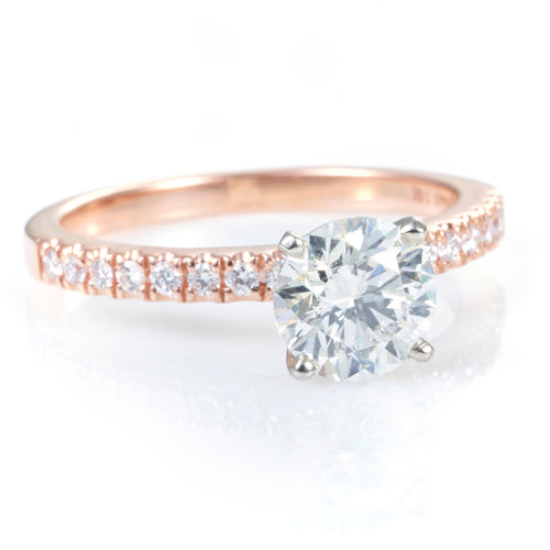 Rose Gold Key Cut Pink Sapphire and Trillion Ring