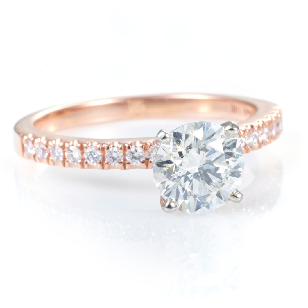 Custom-Made Rose Gold Diamond Ring in 14k Rose Gold