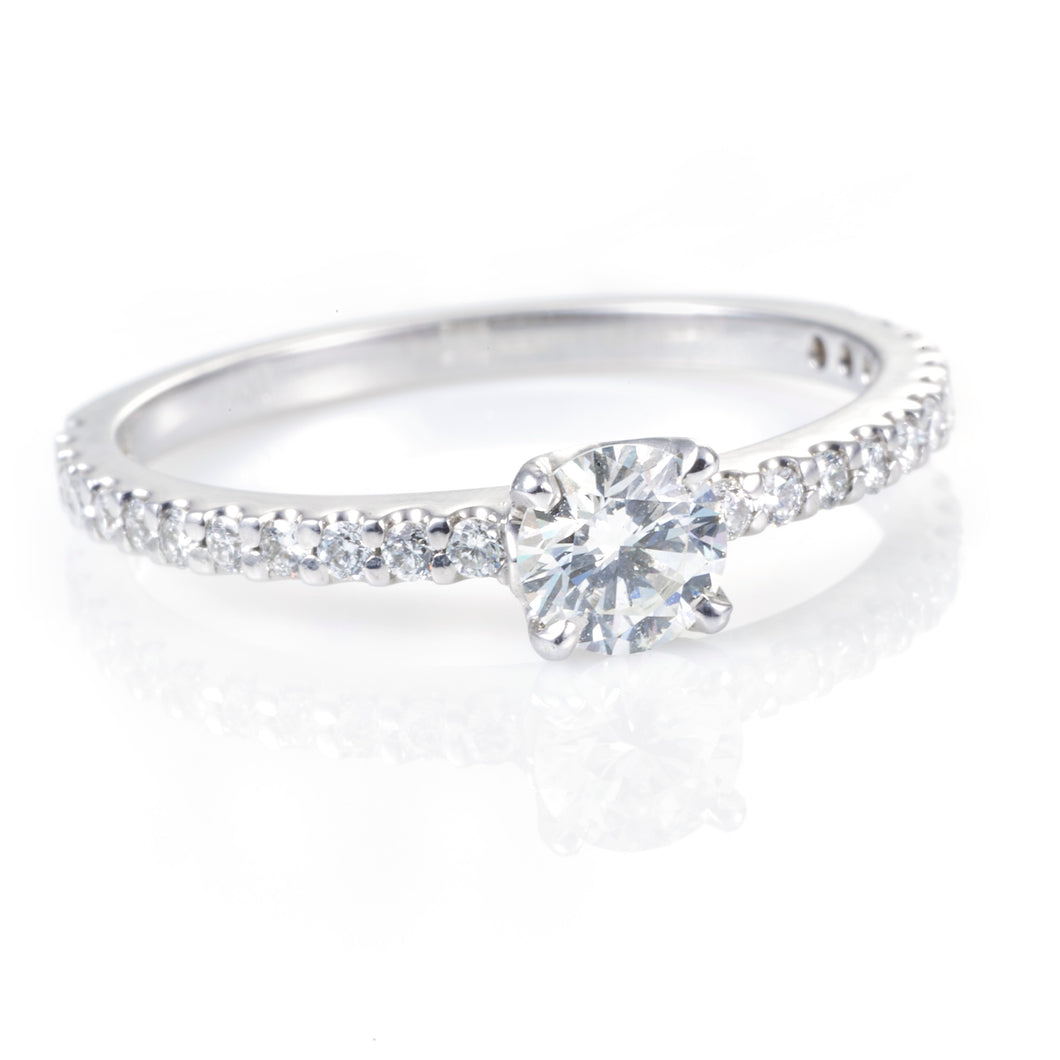Custom-Made 14k White Gold Diamond Bridal Ring