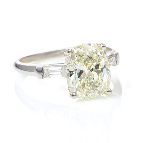 Custom-Made 3.0 Carat Cushion Cut Diamond Engagement Ring in Platinum